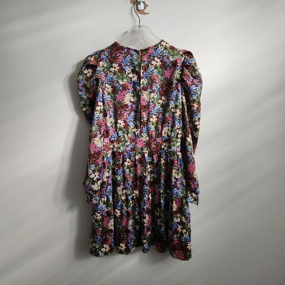 NWOT ZARA | Floral dress pink green sz S - Picture 4 of 5